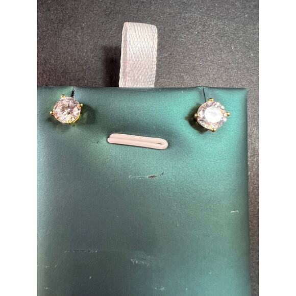 5.5mm CZ stud earrings in gold over sterling silver - Picture 13 of 13